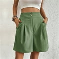 thumbnail image 6 of Sngxgn Short for Women, Knit Quick Walking Short with Pockets for Everyday Wear, Workouts, Hiking(Green,M), 6 of 6