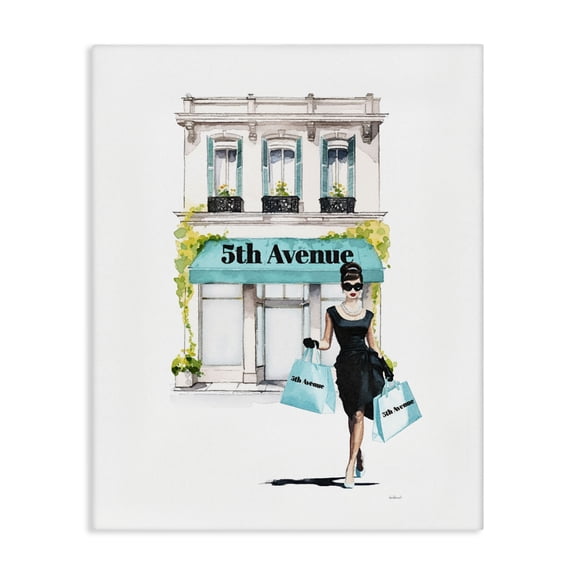 Stupell Industries French Country Fashionista with Shopping Bags Canvas Art, 16 x 20, by Amanda Greenwood