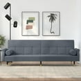 thumbnail image 1 of vidaXL Sofa Bed with Cushions Dark Grey Velvet, 1 of 5