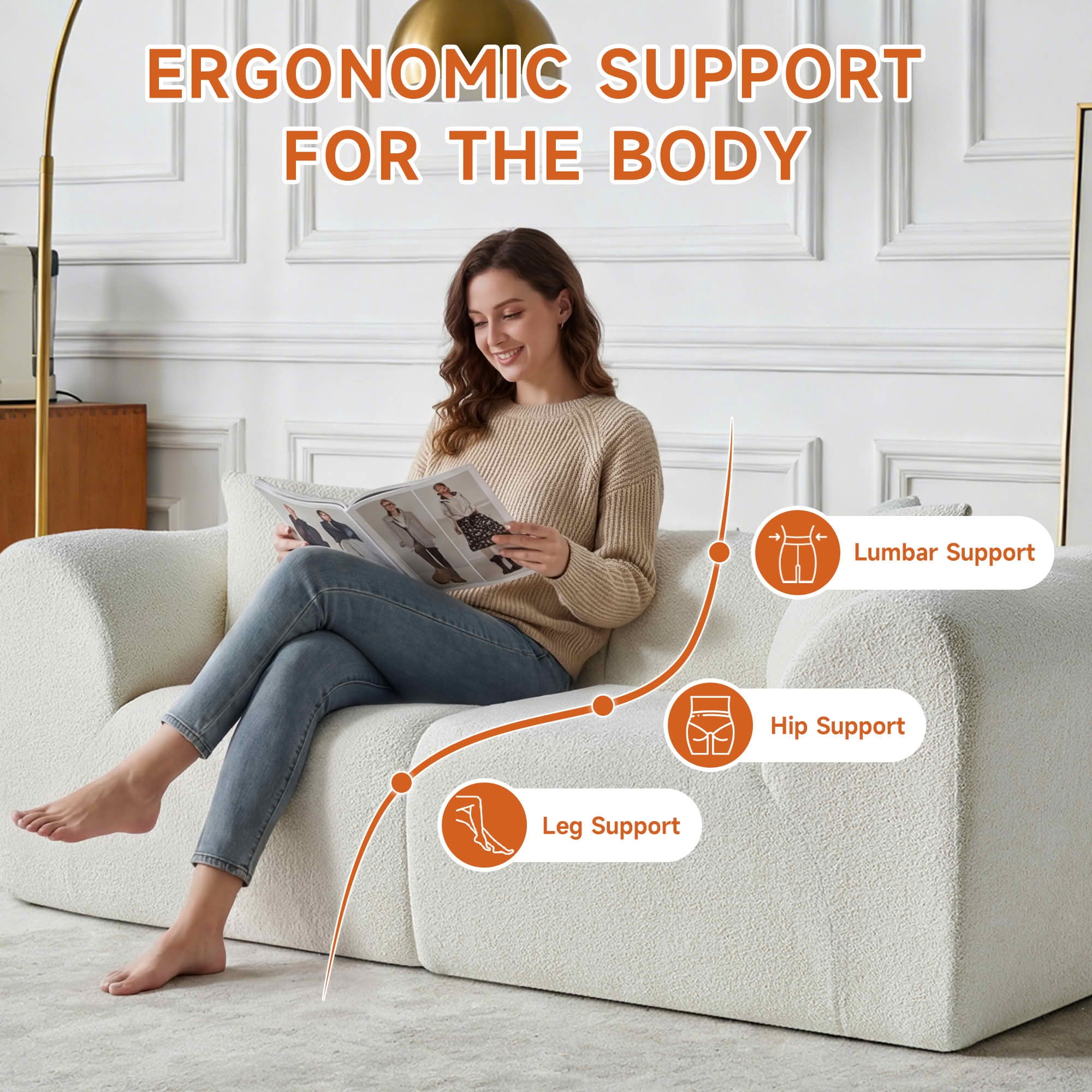 MAYEERTY Modern Velvet Loveseat Sofa with Throw Pillows Compact Space-Saving Couch
