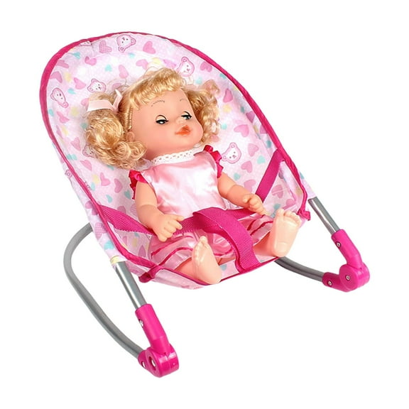 LIANGXR Portable Foldable Designs Crib Bed Dollhouses Accessory for 9 Reborns Dolls With Sturdy Frame and Soft Bedding