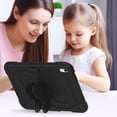 thumbnail image 7 of FJLBDE Case for iPad (A16) 11th Gen 2025/10th Gen 2022 10.9 Inch with Butterfly Stand, Heavy Duty Rugged Protective Cover with Pencil Holder Shoulder Strap for Kids Girls, Black, 7 of 7