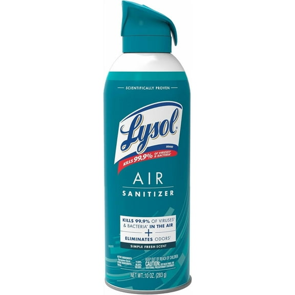 LYSOL Air Sanitizer Spray, For Air Sanitization and Odor Elimination, Simple Fresh, 10 Fl. Oz