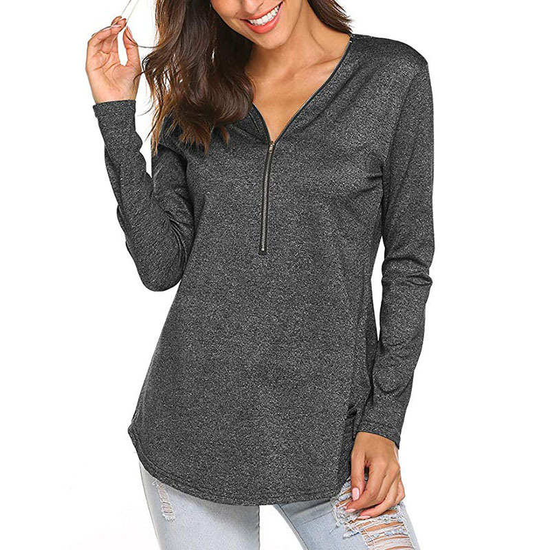 zip up t shirt women's