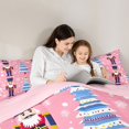 thumbnail image 4 of Manfei Nutcracker Queen Comforter Set Christmas Comforter Sets Queen, Black Gold 3-Pieces 1 Comforter and 2 Pillowcases, Pink Reversible, 4 of 6