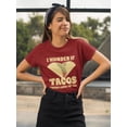 thumbnail image 2 of Wonder If Tacos Thing About Me T-Shirt Women -Smartprints Designs, Female x-Large, 2 of 4