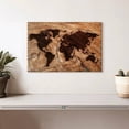 thumbnail image 2 of Elephant Stock Branded Wood World Map Wall Art - Horizontal Canvas Wall Art - Living Room Wall Decor - Map Canvas - Brown And Beige Decor - 12" x 8", 2 of 8