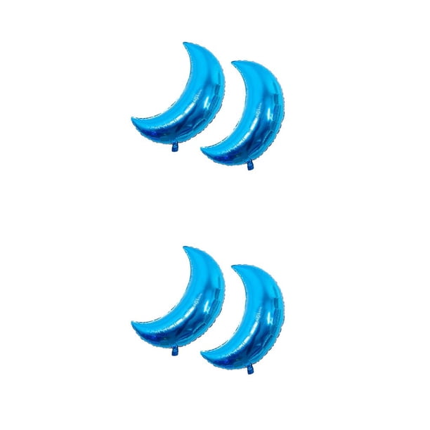 Globos de cumpleaños decorativos de gran tamaño Inteprter 2 piezas globo elástico en forma de luna Azul