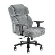 Ergonomic Big & Tall Executive Office Chair with Upholstered Swivel 400lbs High Capacity Adjustable Height Thick Padding Headrest and Armrest for Home Office Grey