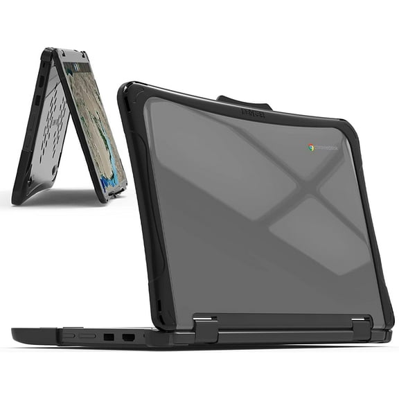 iBenzer Hexpact Case for Lenovo 300e/300w/500e/500w Gen 3 Chromebook 2-in-1 11", Heavy Duty Case for K-12 Students, Protective Case with Screen Lock, BK, W-LNV300E3-BK