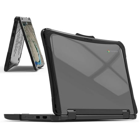 iBenzer Hexpact Case for Lenovo 300e/300w/500e/500w Gen 3 Chromebook 2-in-1 11", Heavy Duty Case for K-12 Students, Protective Case with Screen Lock, BK, W-LNV300E3-BK