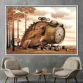 thumbnail image 6 of Contemporary Wall Art, Living Room Printed Canvas, Canvas Gift, 3D Canvas, Abstract Clock Canvas Poster, Surreal Art, Large Canvas Print, Canvas Wall Decor - 3P-Natural Framed, 6 of 9
