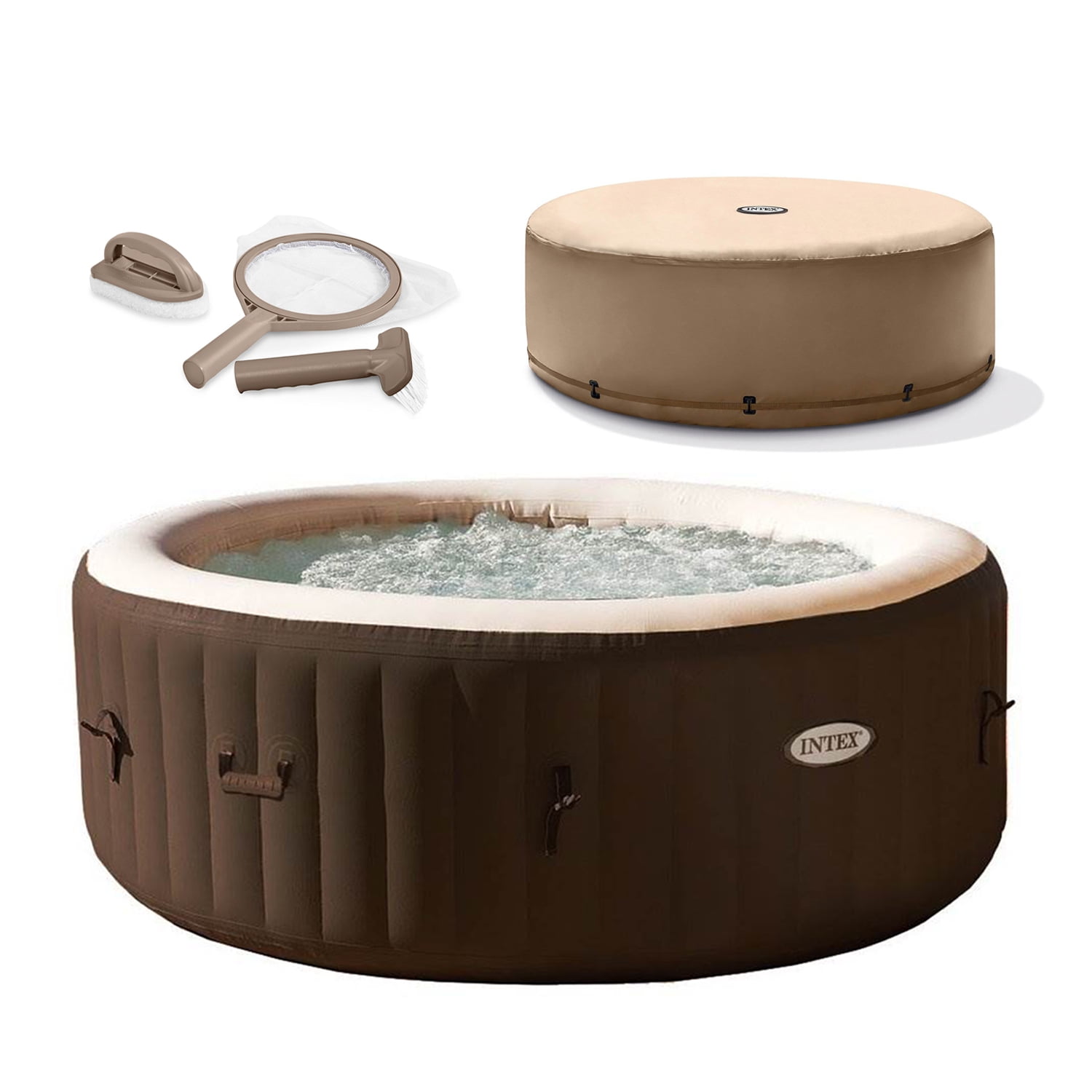 Intex PureSpa 4 Person Inflatable Hot Tub with Replacement Cover