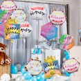 thumbnail image 3 of Hegbolke 27 PCS Happy Birthday Party Aluminum Foil Balloons - 18" Inch Round Helium Floating Mylar Balloon for Birthday Parties Decorations Supplies, 6 Patterns, 3 of 7