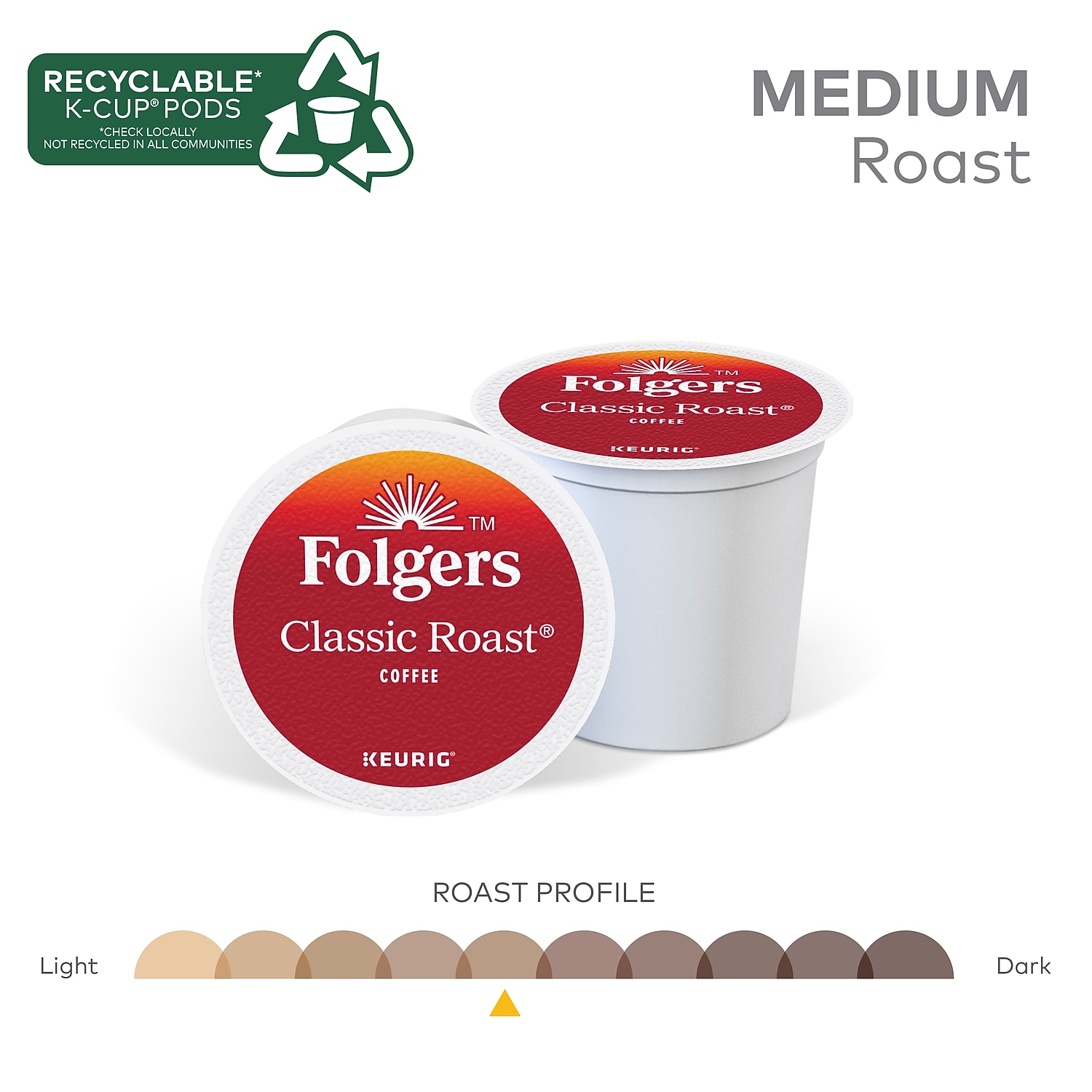 Folgers Classic Roast K-Cup for Keurig Brewers, 96 Count