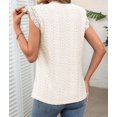 thumbnail image 4 of Women'S Tops Casual Crewneck Cap Sleeve Shirts Crochet Knit Texture Tank Top Blouses Color S, 4 of 9