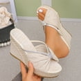 thumbnail image 6 of enyan Platform Sandals Women Dressy Comfortable Summer Open Toe Ankle Strap Buckle Women Sandal,Beige,Size 7, 6 of 7