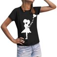 thumbnail image 2 of Baqcunre Valentine'S Day Shirts For Women Valentine Graphic Tees Couple Matching Shirts Short Sleeve T Shirt Blouse Womens Model(Black S-XXL),Womens Tops Graphic Tees Shirts For Women Womens Clothes, 2 of 6