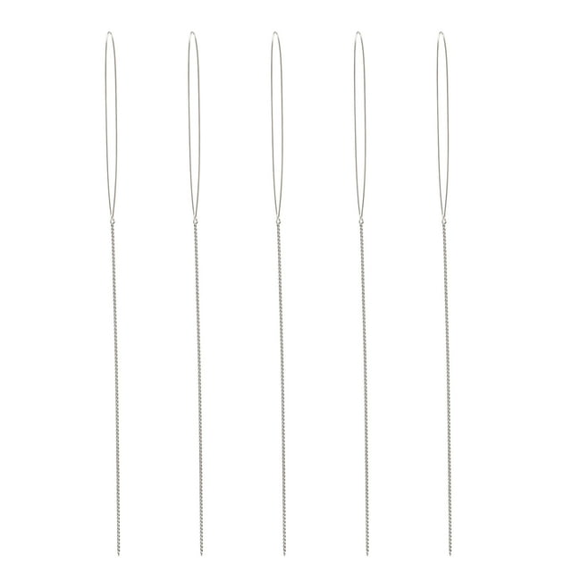 Shisuyan 5Pcs Darning Needles Silver Iron Wire for Handicraft and Sewing Projects
