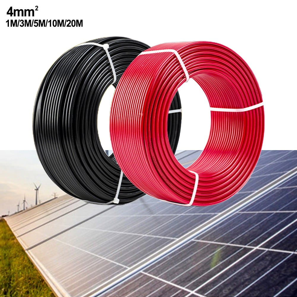 4mm² Black Red Solar Panel Extension Cable Wire PV Connector IP67 10AWG 3/5/10/20M High Quality Solar Photovoltaic Cable