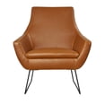 thumbnail image 1 of Fauteuil en Simili Cuir Chameau Rétro Mod en Détresse, 1 of 1