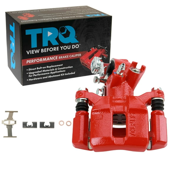 TRQ Rear Left Brake Caliper w/Bracket Performance Red Drivers Side Compatible with 1994-2001 Acura Integra 1992-2000 Honda Civic 1993-1997 Civic del Sol