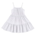 thumbnail image 6 of Abcomgle Summer Dress for Girls Casual Spaghetti Strap Sleeveless Girls Cami Dresses Plaid A-Line Sundresses Swing Tiered Dresses for 4-14t Kidss,Light Purple, 6 of 6