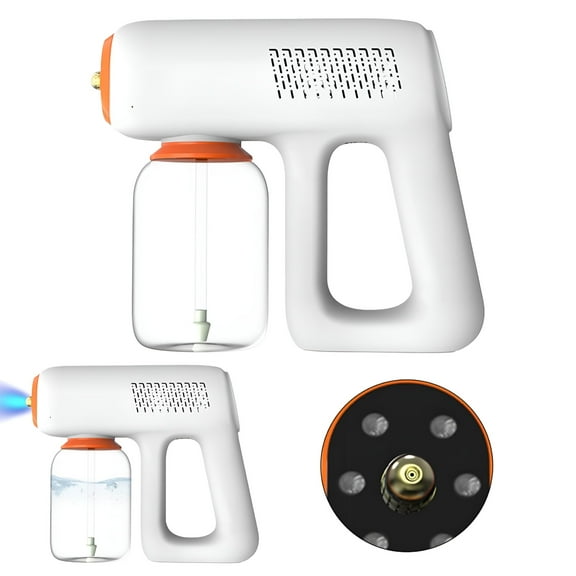 HIBIBUD Fogger Machine 1200mAh Spray with Blue Light 2 Mist Sprayer Rechargeable Ergonomic 300ml Detachable Washable Multipurpose,White,7.093.142.36 inch