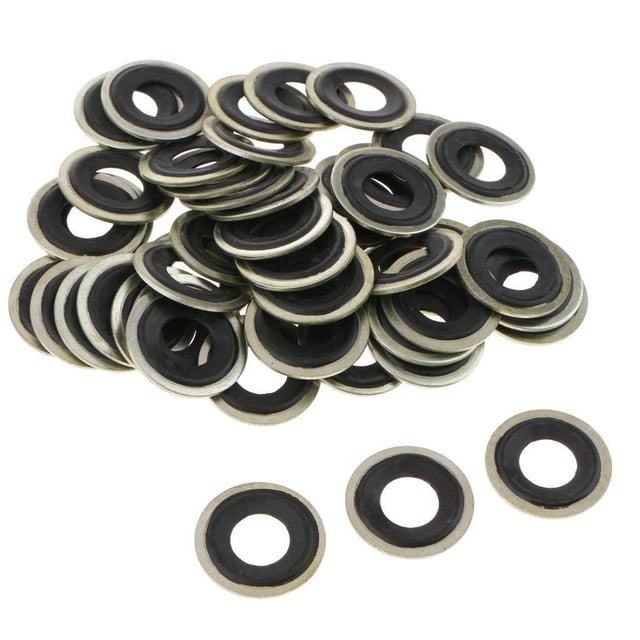 Kenally 50pcs M14 Oil Drain Plug Crush Fits Washer Gaskets for Accesorios para motos