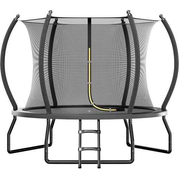 Jocisland 8ft Trampoline with Pop-up Quick Connector, Trampoline Outdoor with Enclosure and Ladder, ASTM Approval Trampoline for Kids and Adults
