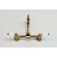 thumbnail image 3 of Kingston Brass KS2443PL Heritage Double-Handle Wall-Mount Bridge Kitchen Faucet, Antique Brass, 3 of 7