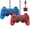 Transparent Red & Blue, variant on RetroFam 2 Pack Wired Controller Compatible for PlayStation 2 PS2 Game Console, Black
