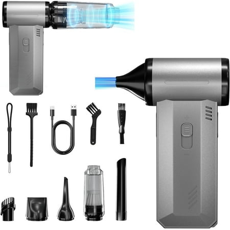 2-in-1 Duster-150000RPM Power Air Duster with 8000mAh , Continuously Adjustable Speed Air Duster for PC Keyboard, , , and Outdoor
