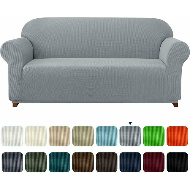 Subrtex 1-Piece Stretch Sofa Slipcover Non Slip Couch Cover, Texture Grid Pattern