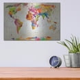 thumbnail image 4 of Luxe Metal Art 'Map Of The World' by Mark Ashkenazi Metal Wall Art, 16" x 12", 4 of 9