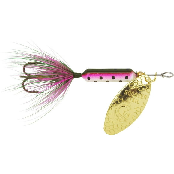 Wordens S208-RBOW Coq Spinner en ligne de queue, 2-1/4", 1/8oz, crochet simple, arc-en-ciel Coq Spinner en ligne de queue,