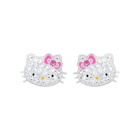 Sanrio Hello Kitty Girl's/Tween Sterling Silver Crystal Stud Earrings