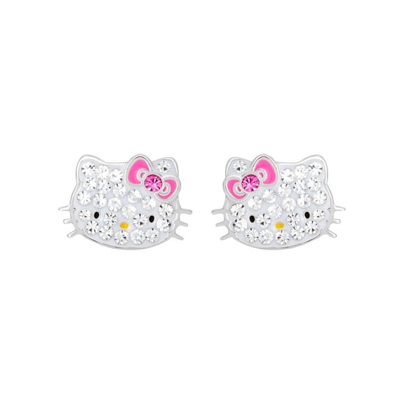 Sanrio Hello Kitty Girl's/Tween Sterling Silver Crystal Stud Earrings