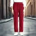 thumbnail image 4 of HAPIMO Corduroy Pants Women High Waist Straight Pull On Pants Business Casual Loose Office Trousers Solid Elastic Waist Pants with Pockets Red XXXL, 4 of 9