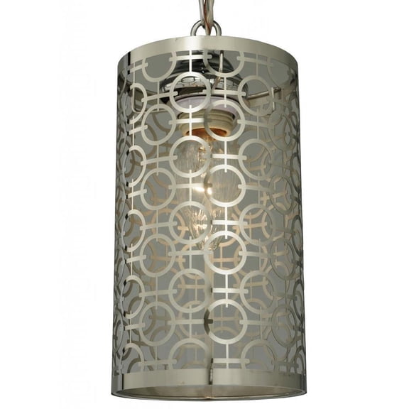 Meyda Tiffany 126758 Deco 1 Light 5" Wide Hand-Crafted Pendant - Chrome
