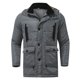 thumbnail image 2 of Gibobby Chamarras para hombre invierno chamarra de invierno para hombre, chamarra acolchado para rompevientos(Gris oscuro,G), 2 of 5