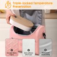 thumbnail image 3 of AUXDIQ 8L Insulated Cooler Bag Leakproof Cooling Tote Thermal Lunch Bag Pink, 3 of 6