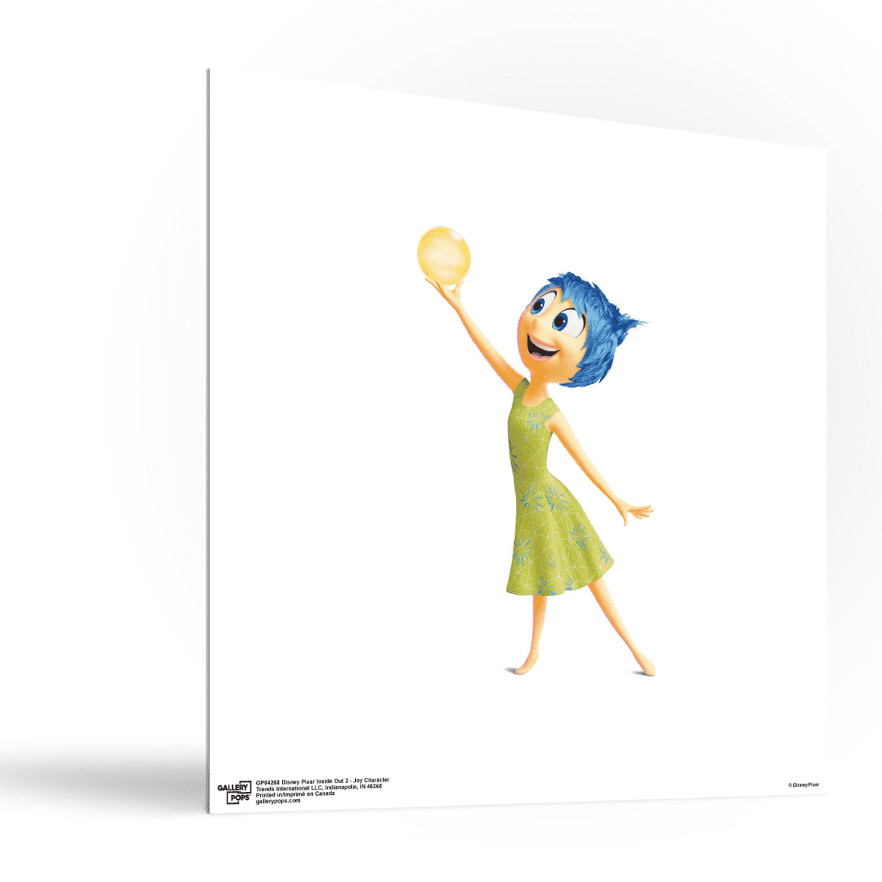 Gallery Pops Disney Inside Out 2 - Joy Character Wall Art, Unframed Version, 12" x 12"