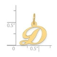 thumbnail image 3 of 14K Yellow Gold Charm Pendant Themed 16 mm 15 Small Fancy Script Initial D, 3 of 3