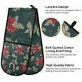 thumbnail image 2 of Yayeee Double Oven Mitt Kitchen Heat Resistant Baking 35" x7" Quilted Glove, Green Christmas Candy Canes, 2 of 6