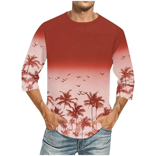 Tops para hombre, blusas y camisas de cuello redondo y manga corta para hombre, blusas casuales de moda con cuello redondo y manga corta, blusas para hombre, blusas de poliéster para hombre