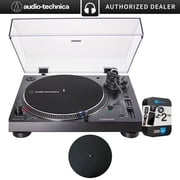 Audio-Technica AT-LP120XUSB-BK Direct-Drive Turntable Analog & USB, Black Bundle with 2 Year Extended Warranty & Deco Gear Universal 12" Silicone Rubber Turntable Platter Mat