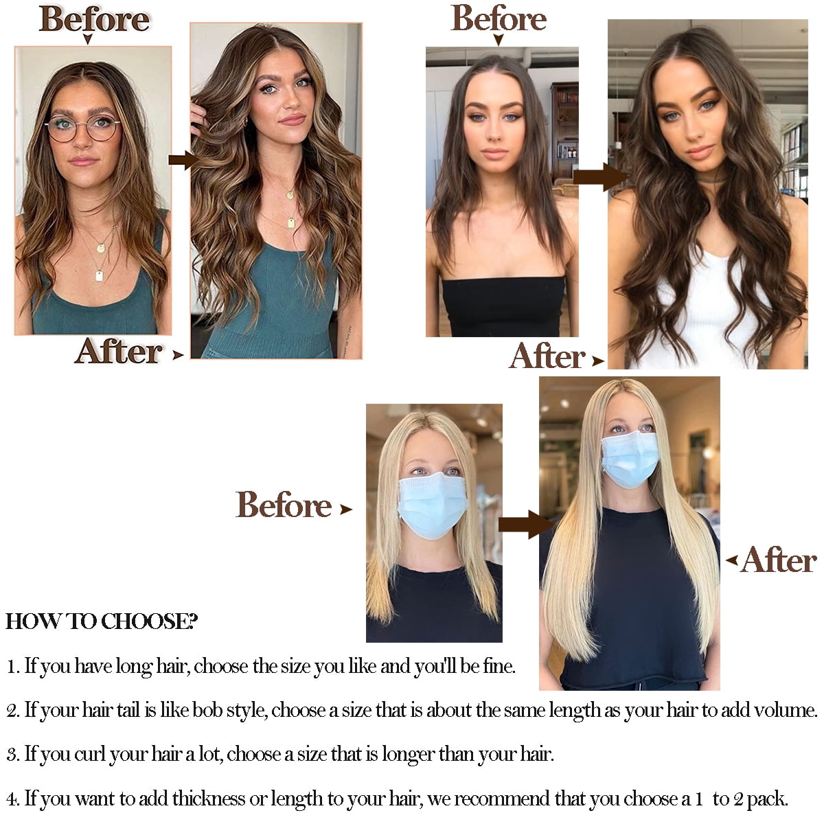 SEGO Wire Hair Extensions 100% Human Hair Straight Hair Extensions 16inch-22inch Light Blonde Highlighted Golden Blonde Invisible Wire Fish Line Hair Extensions Straight Human Hair Extensions