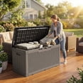 thumbnail image 6 of Homall 100 Gallon Outdoor Box Deck Plastic Resin Storage Box, Brown, 6 of 7
