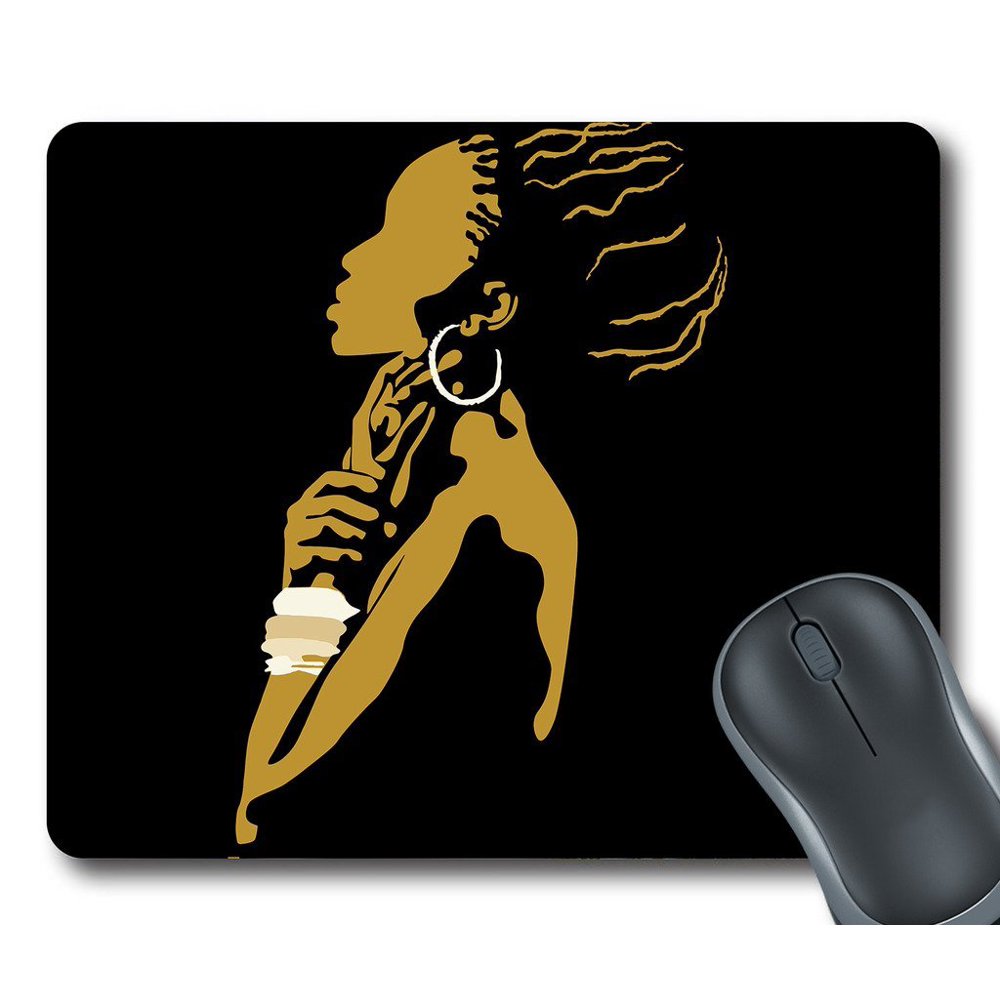 GCKG African Woman Mouse Pad Personalized Unique Rectangle Gaming